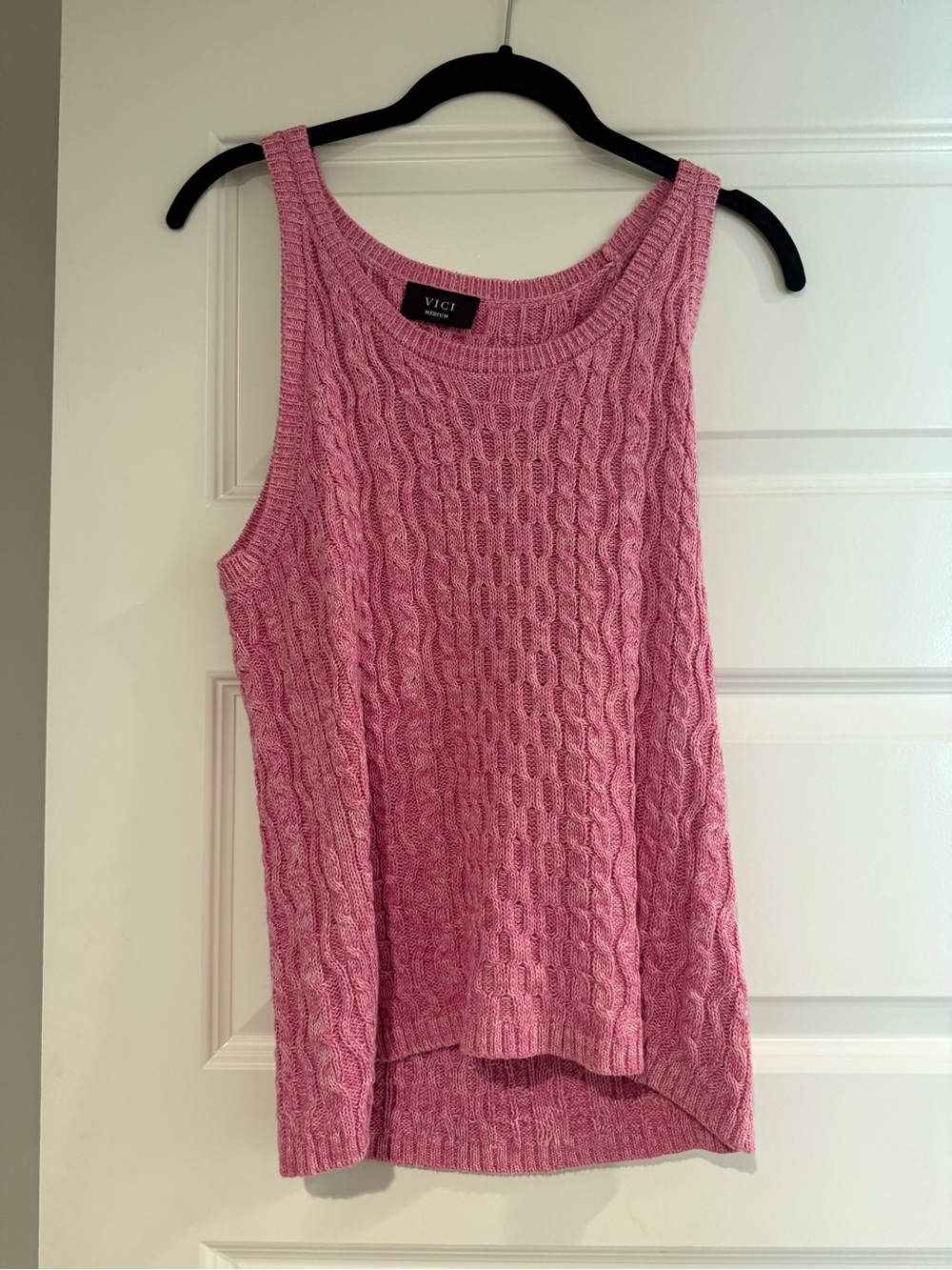 Vici Pink Cable-Knit Tank